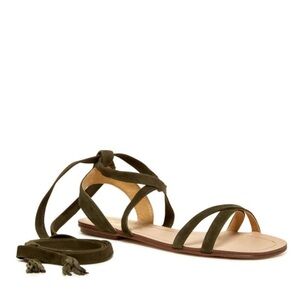 Splendid Janelle green suede ankle wrap sandals